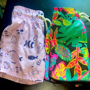 (2) 3T Colorful Kids Swim Shorts Set
